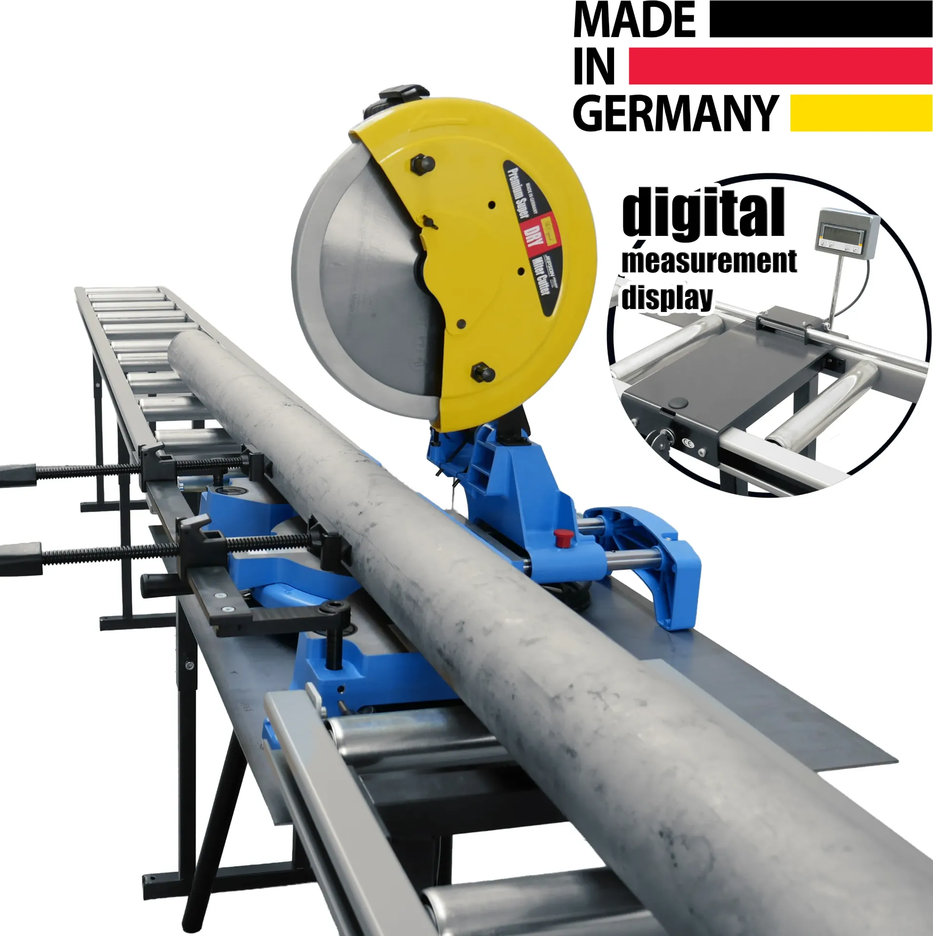 [609960D14] Production unit - digital incl. material in- and output roller track 3m* and Premium Super Dry Miter Cutter 9414 and saw blade 90T