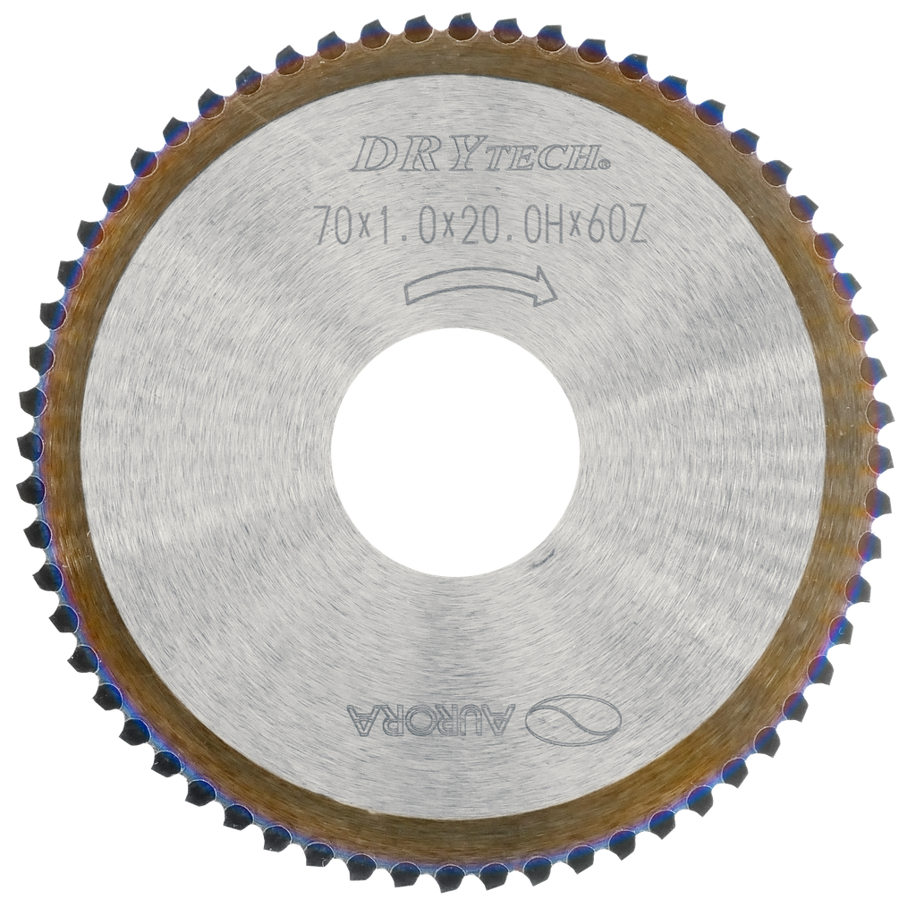 DRYTECH® HOJA DE SIERRA CON PUNTA CARBURADA 70 x 1.0 x 20.0H x 60D para plásticos reforzados con fibra de carbono con un espesor de pared < 10 mm