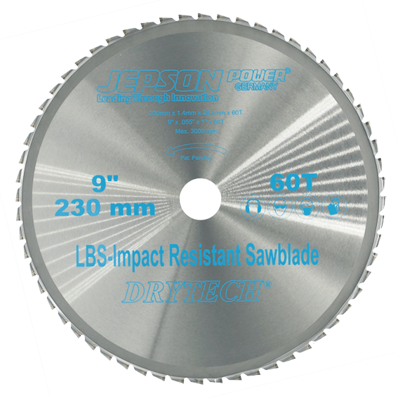 [72223060] 9'' Drytech® carbide tipped saw blade LBS impact resistant ø 230 mm / 60T for steel (thin walled)