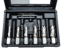 Juego de brocas huecas HSS-CO Ø 1/2", 9/16", 11/16", 3/4", 13/16", 15/16" + Pasador (profundidad de corte 1")